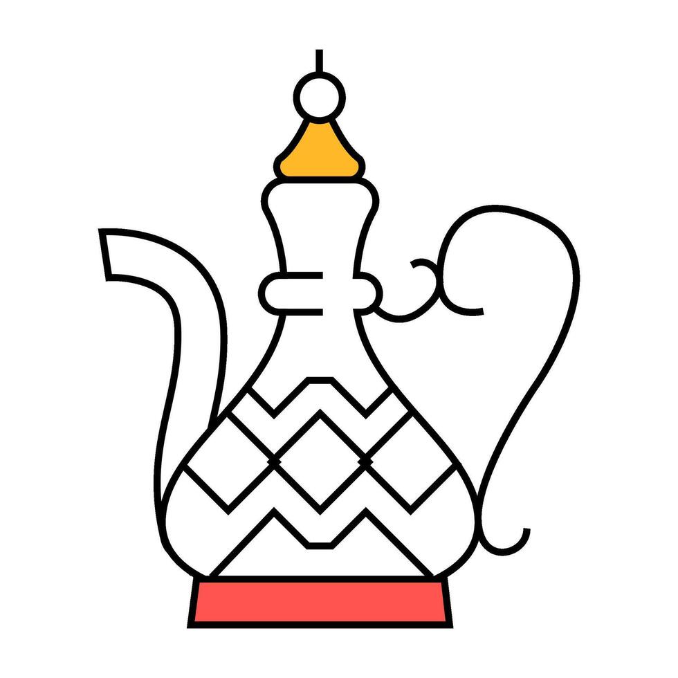 arab vintage jug icon color illustration vector
