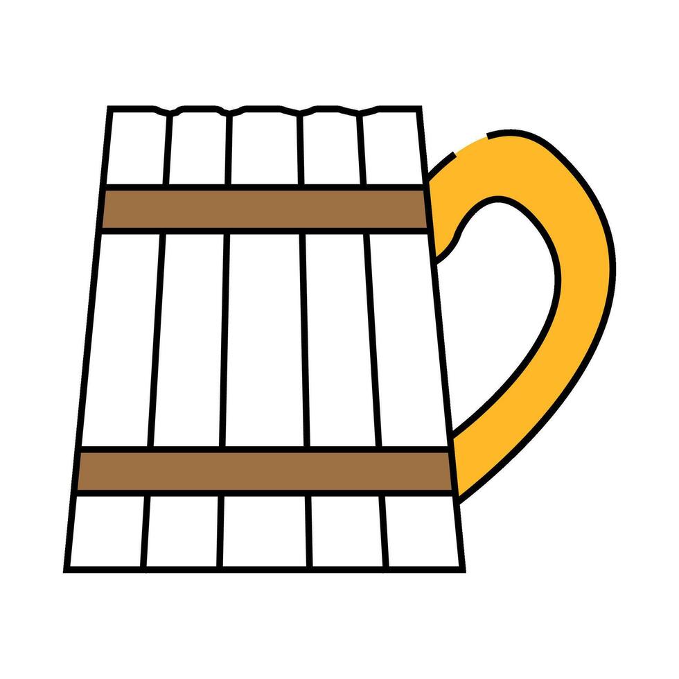 wooden cup icon color illustration vector