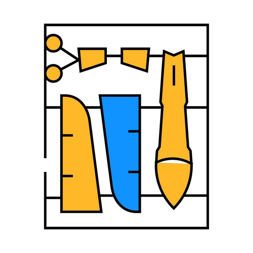 aircraft assembly icon color illustration vector