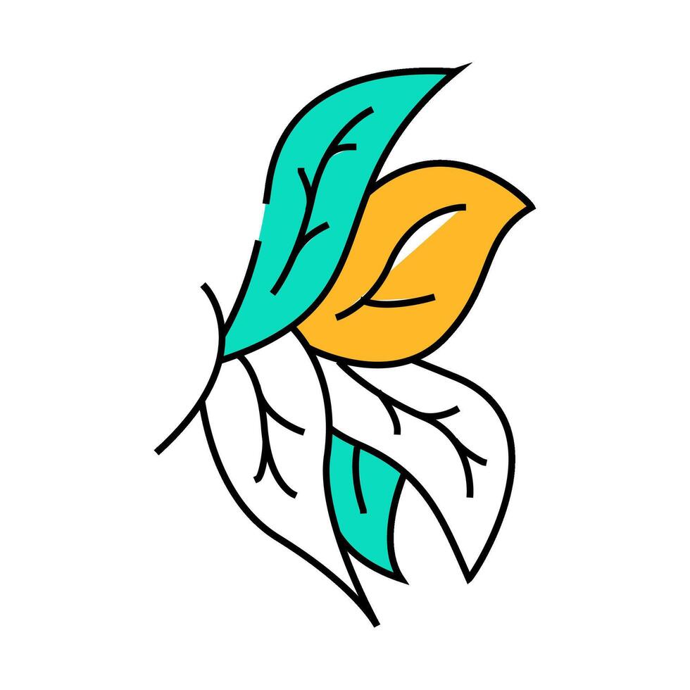 leaf wing icon color illustration vector