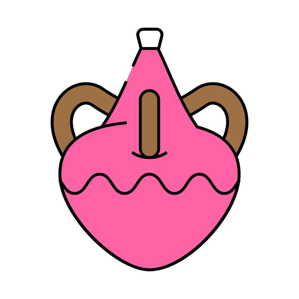 brown clay crockery icon color illustration vector