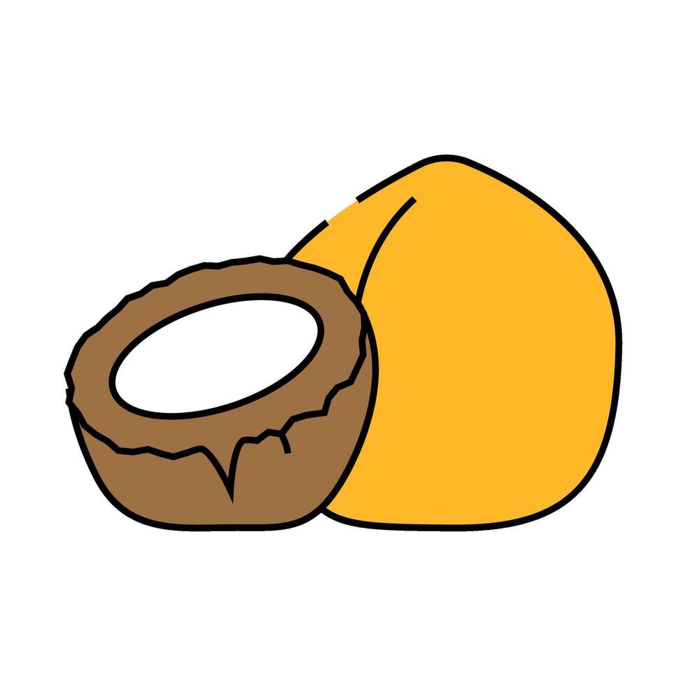 ripe juicy coconut icon color illustration vector