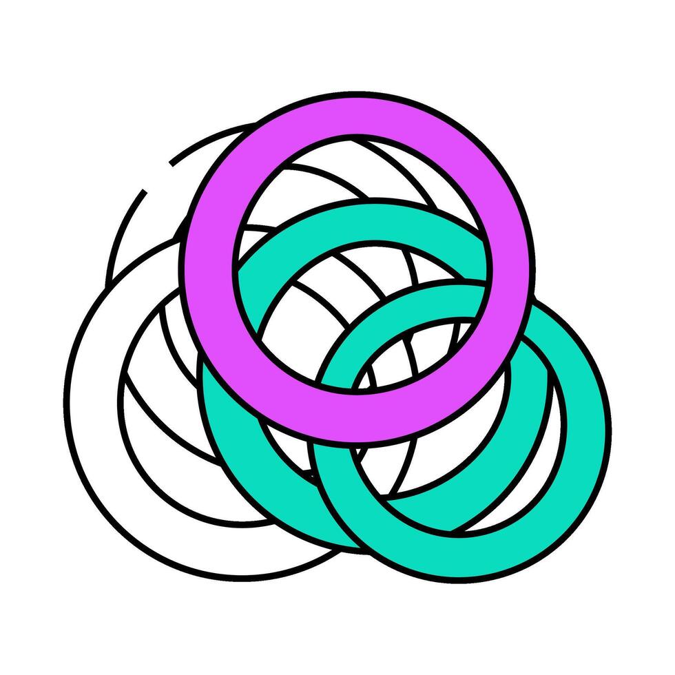 rings cut onion slice icon color illustration vector