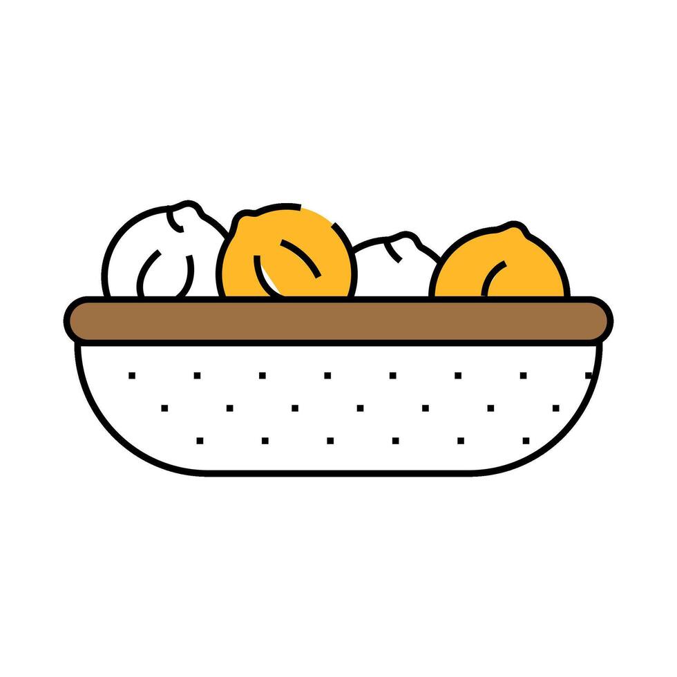 onion plate icon color illustration vector