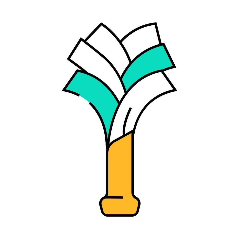 leek onion icon color illustration vector