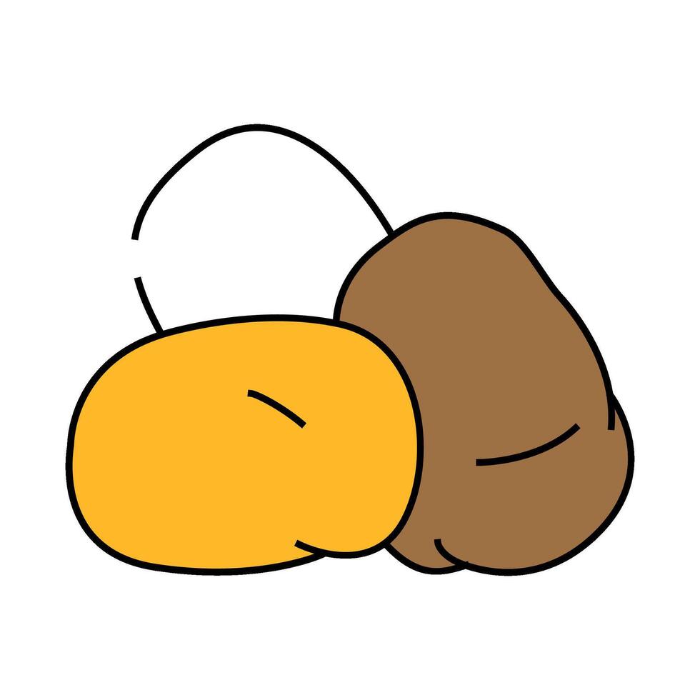 red yellow potatoes icon color illustration vector