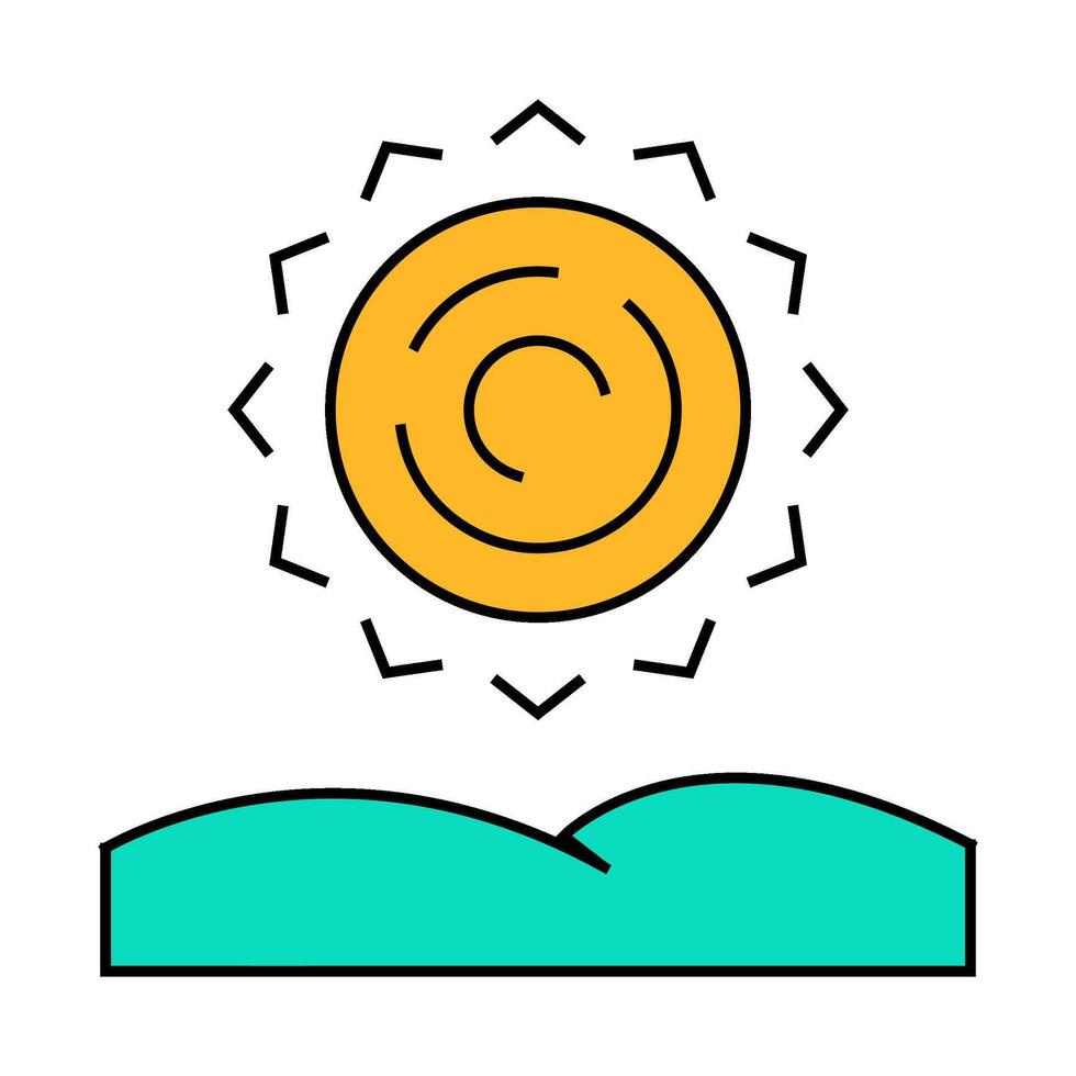 sunny clear weather icon color illustration vector
