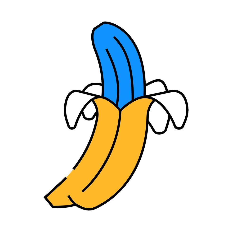 banana peeled icon color illustration vector
