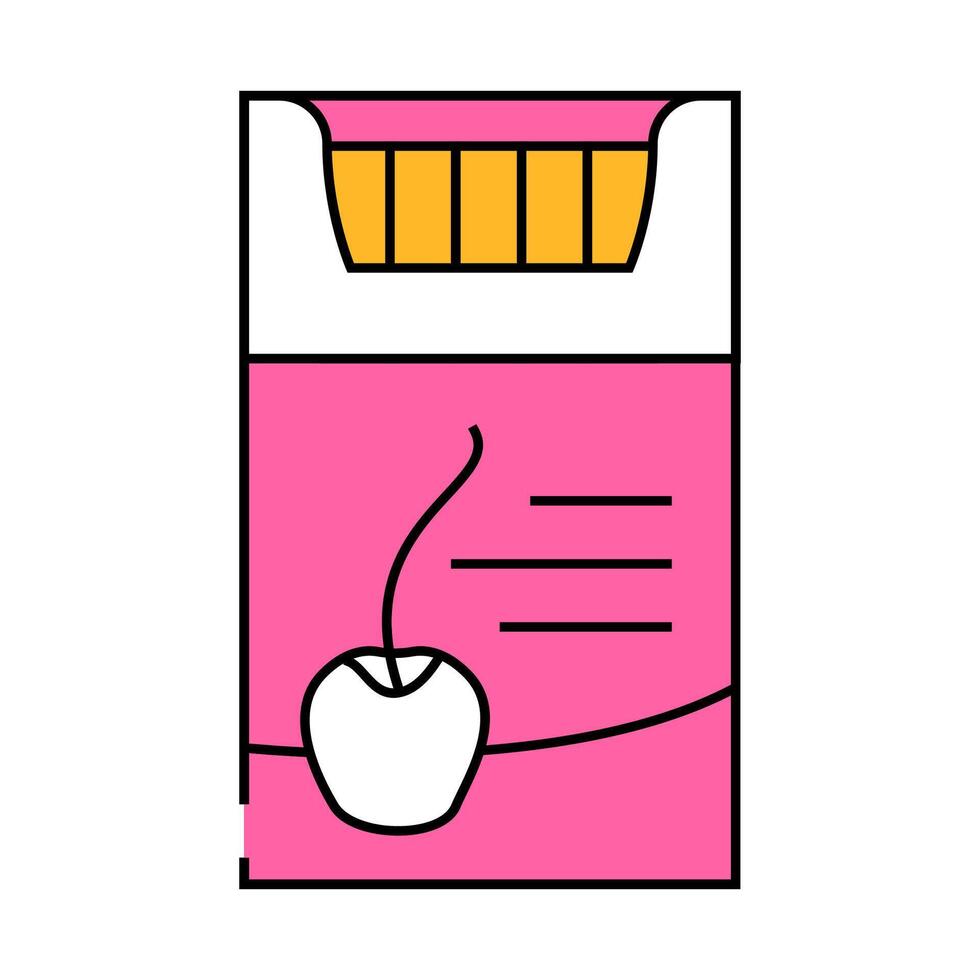 cherry flavored cigarettes icon color illustration vector