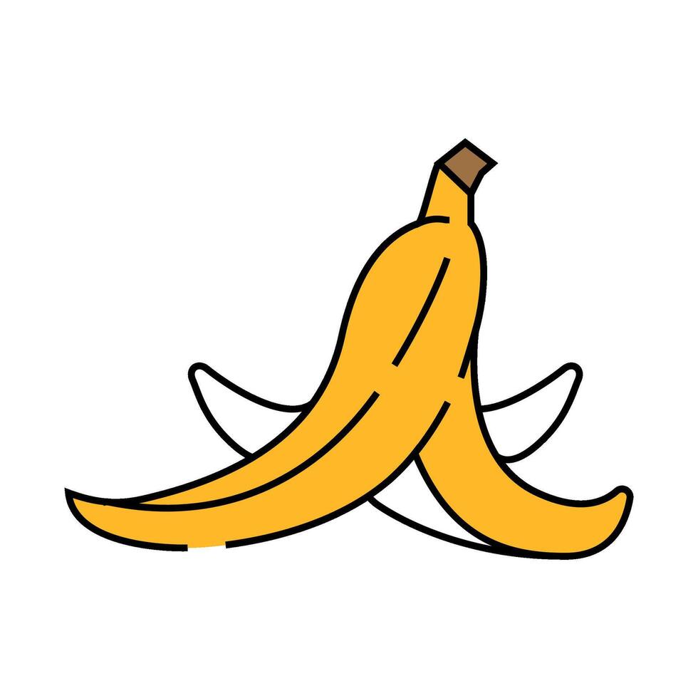banana peel slippery icon color illustration vector
