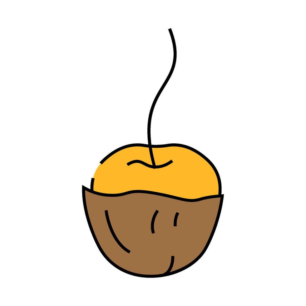 cherry in chocolate icon color illustration vector
