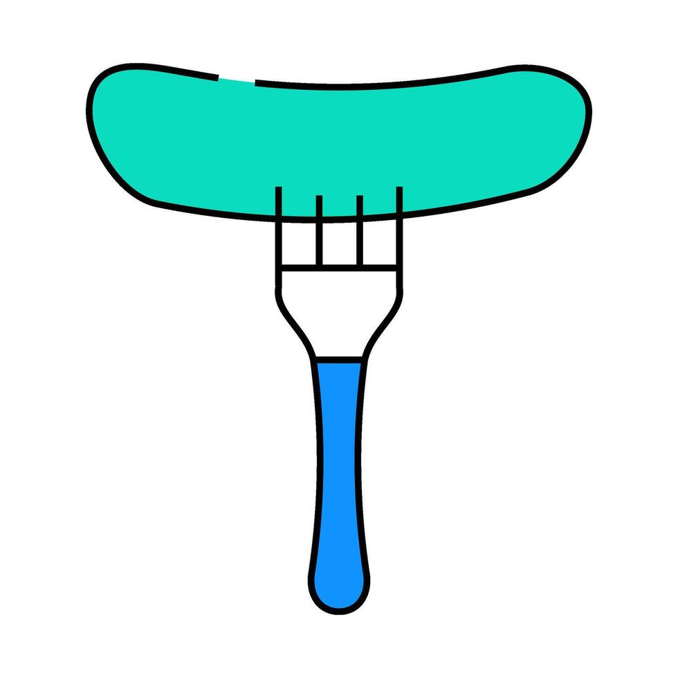 cucumber on fork icon color illustration vector