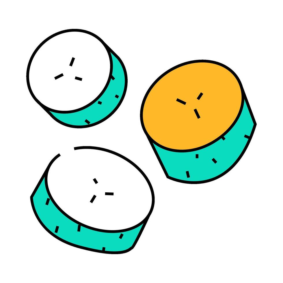sliced cucumber icon color illustration vector