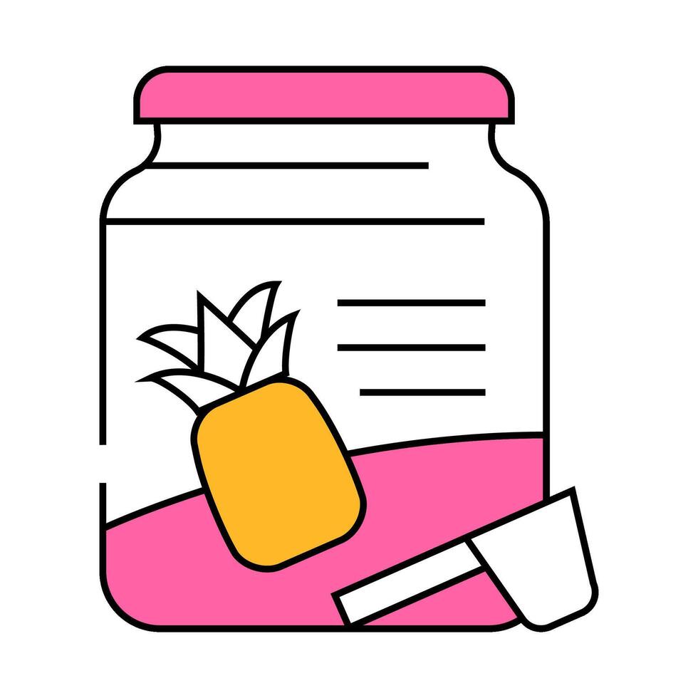 pineapple jam icon color illustration vector