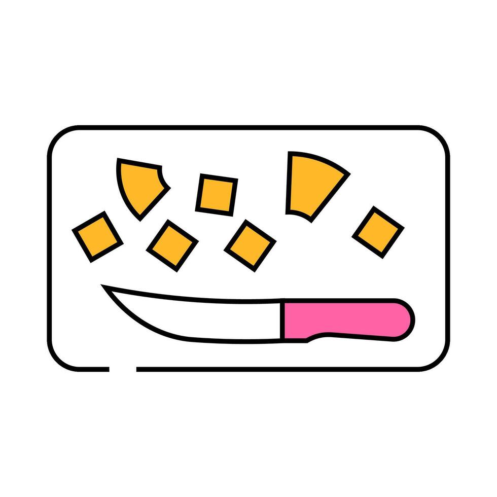 cut knife pineapple icon color illustration vector