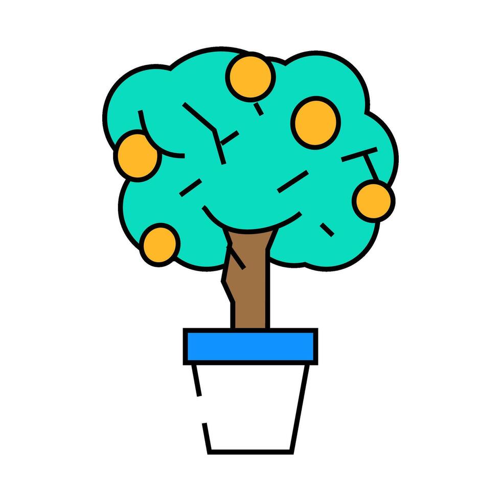 decorative lemon icon color illustration vector