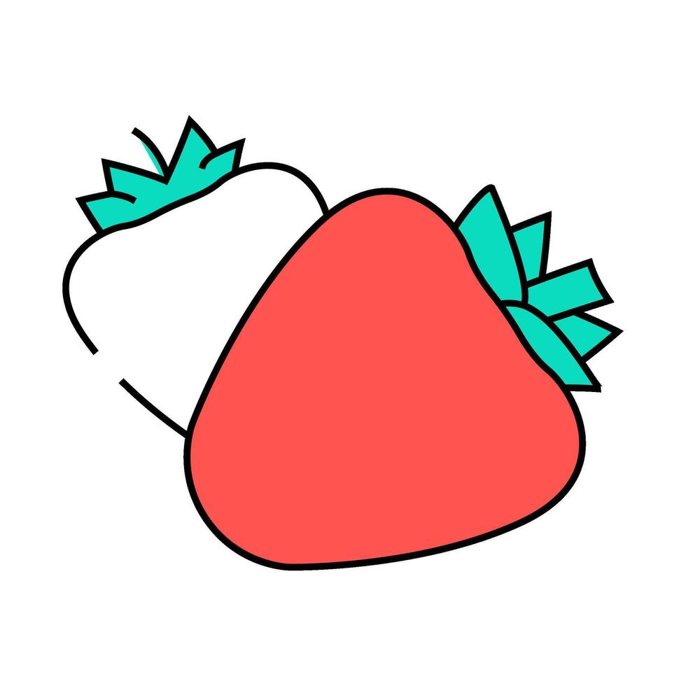 two strawberries icon color illustration vector