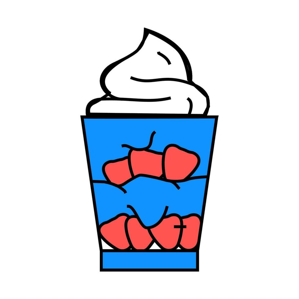 ice cream strawberries icon color illustration vector