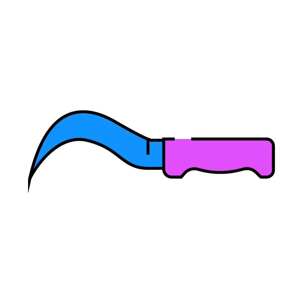 broccoli knife icon color illustration vector