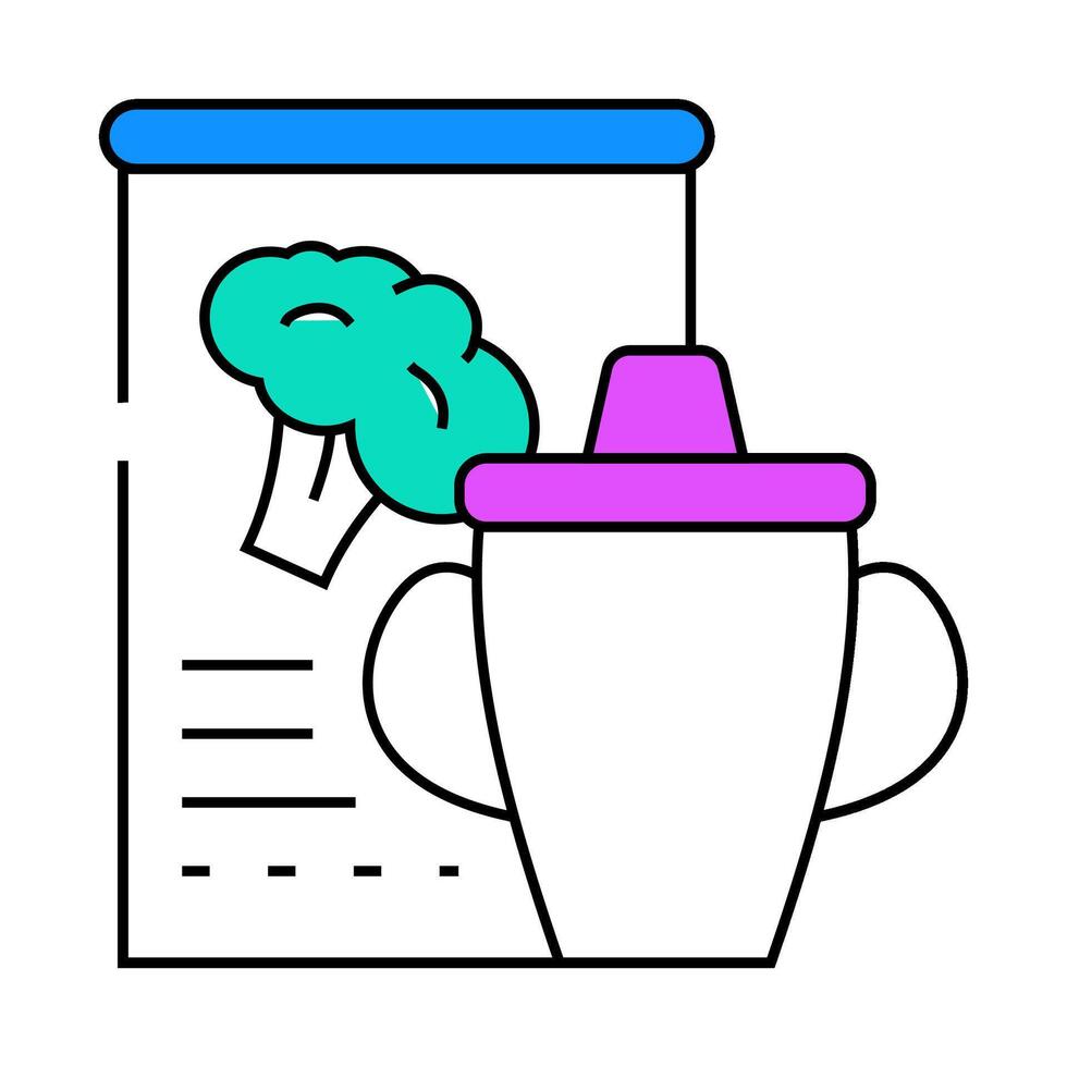 broccoli baby food icon color illustration vector