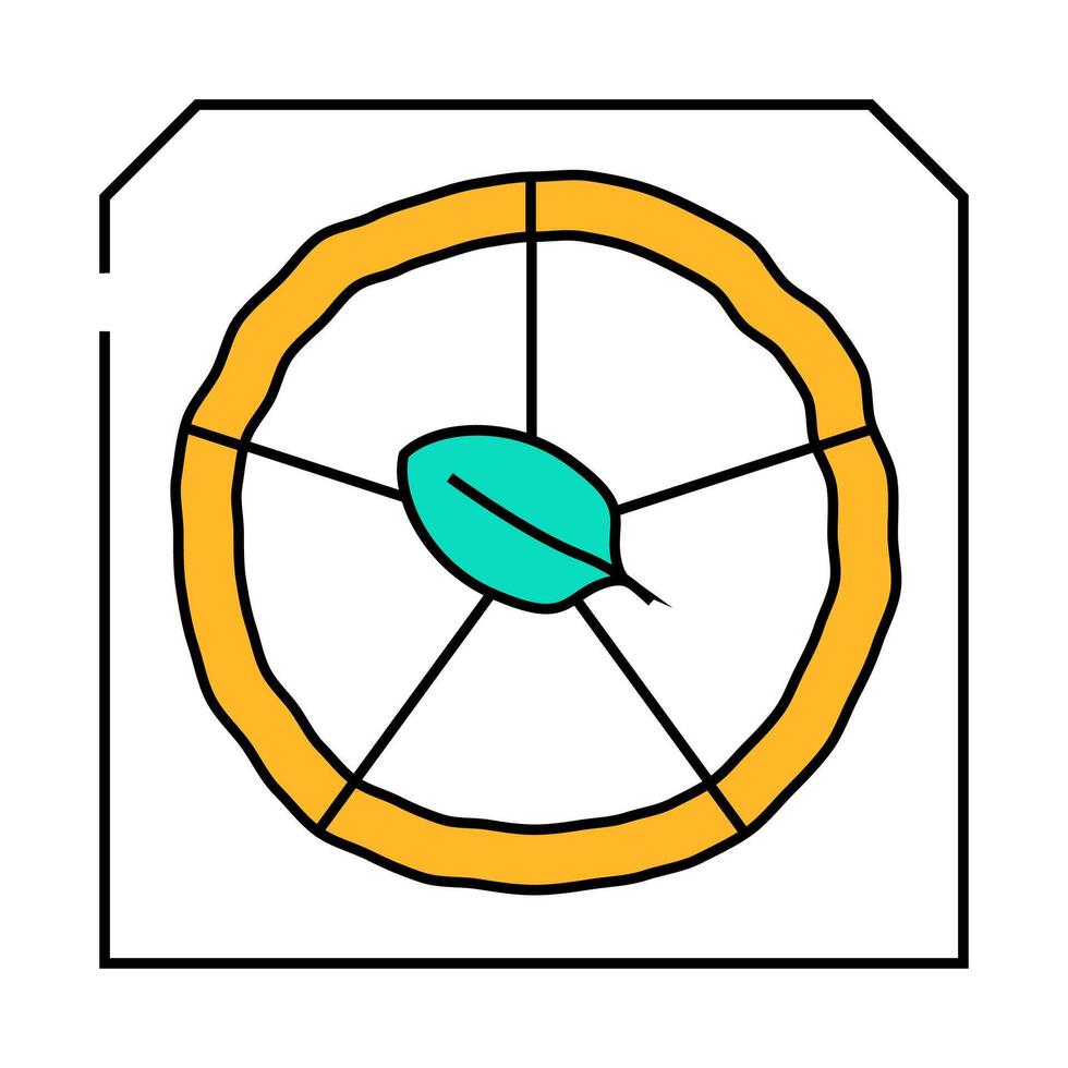 pizza spinach icon color illustration vector