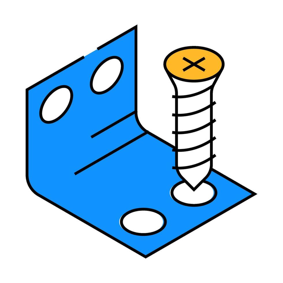 insert bolt assembly furniture icon color illustration vector