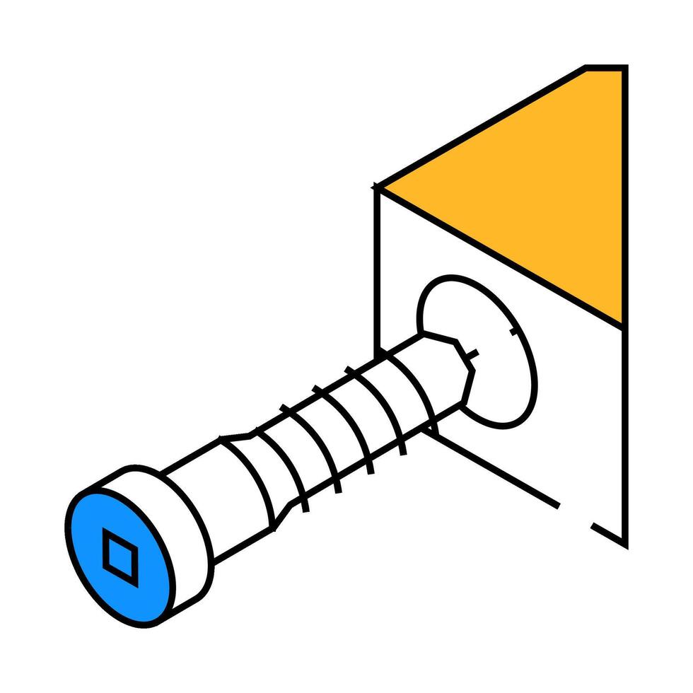 insert metal screw assembly furniture icon color illustration vector