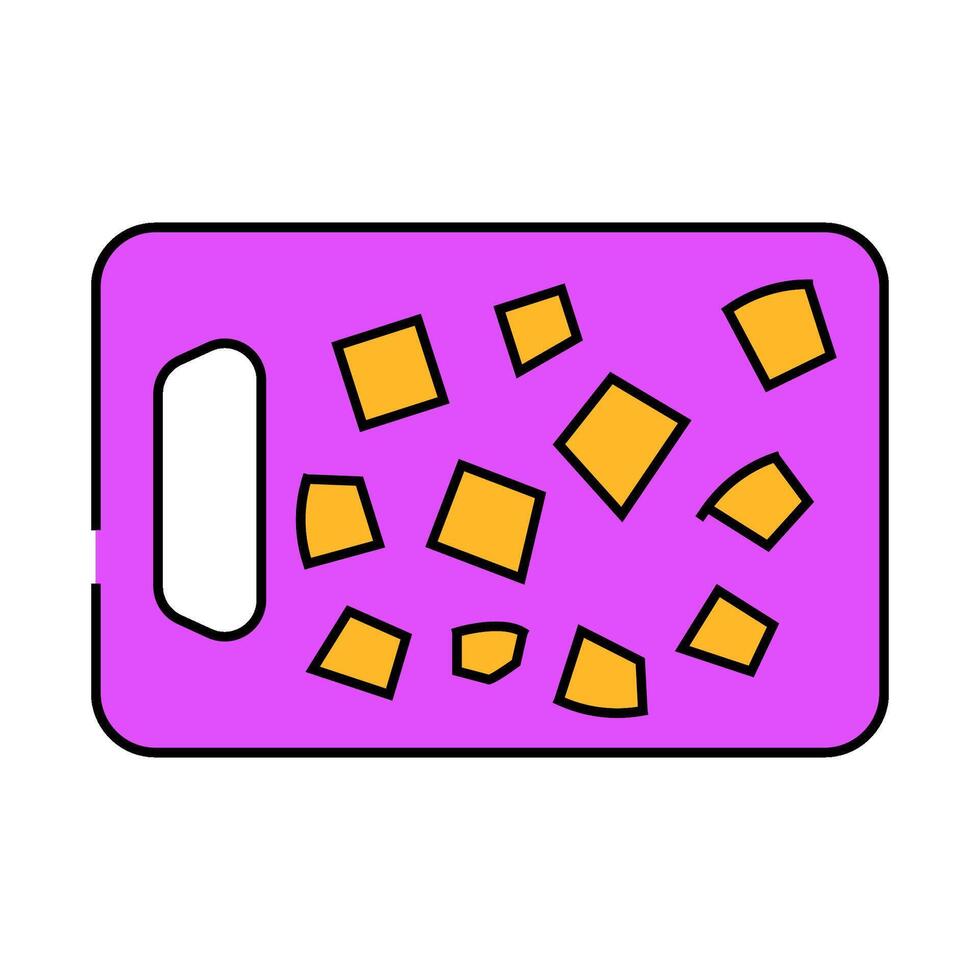 cube cut eggplant icon color illustration vector