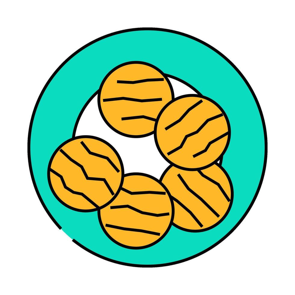 grilled eggplant icon color illustration vector