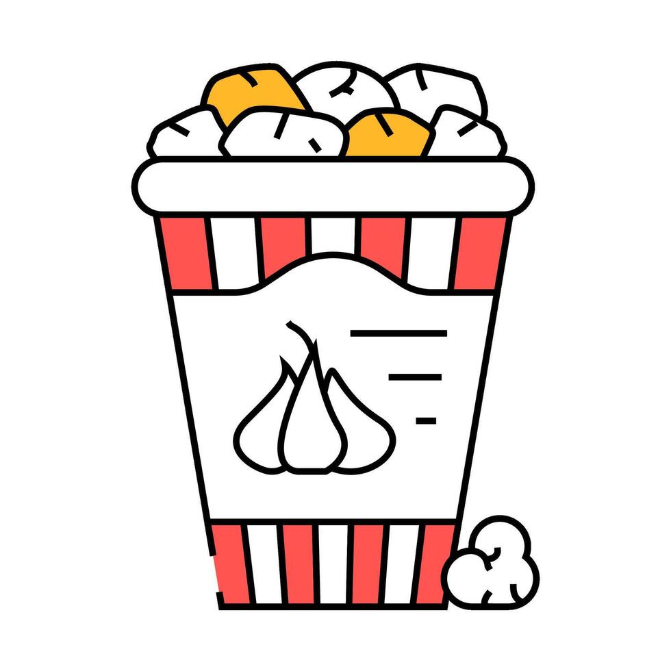 popcorn garlic icon color illustration vector