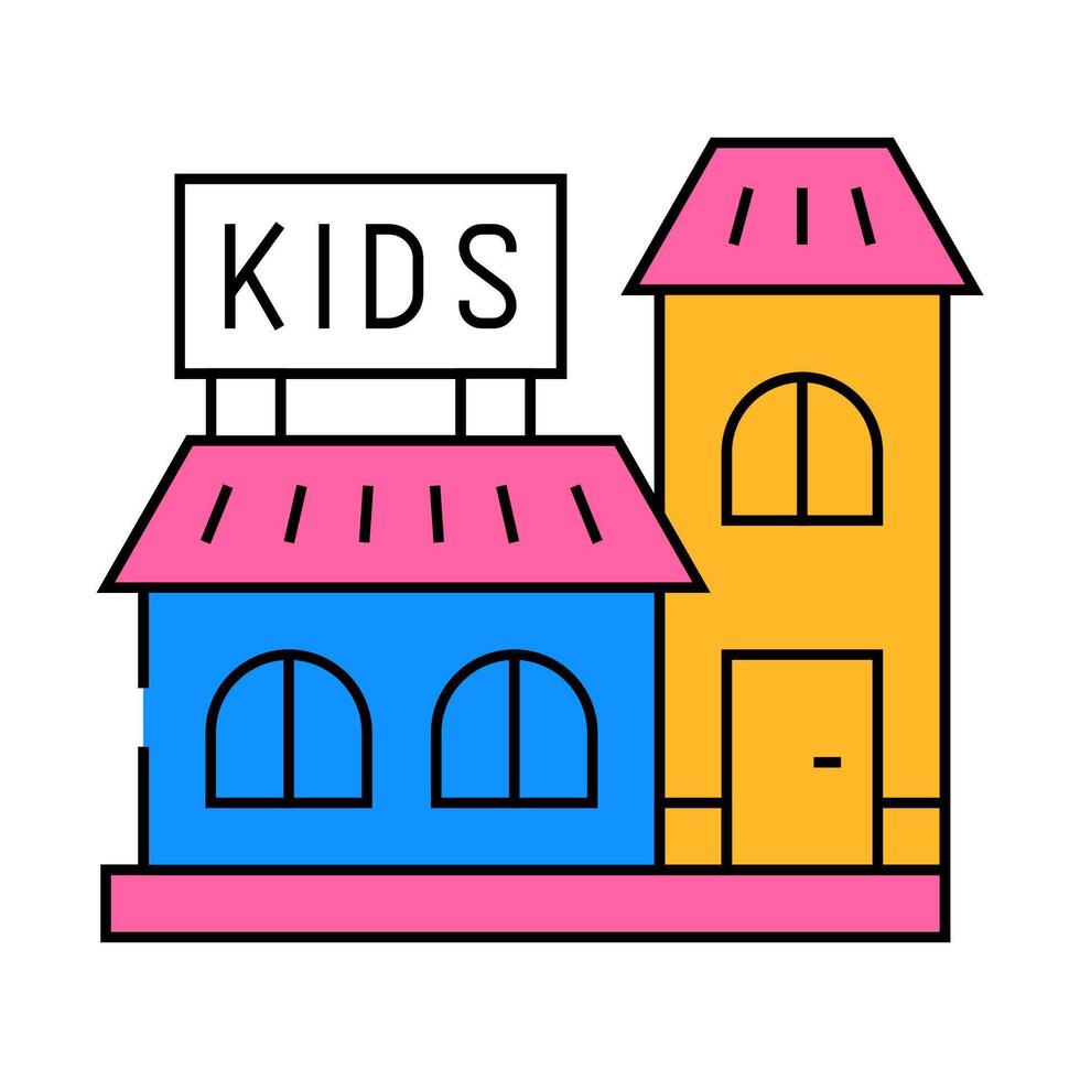 kindergarten kid leisure icon color illustration vector