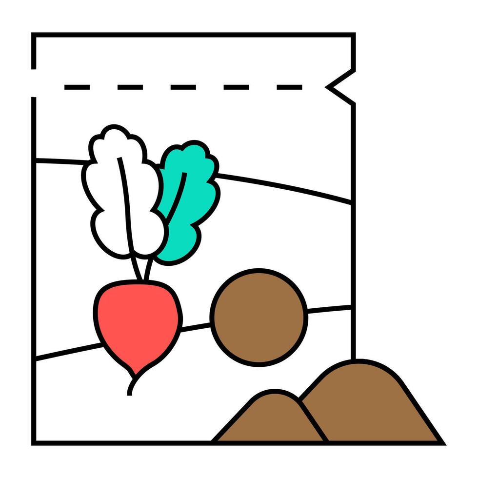 seeds radish icon color illustration vector