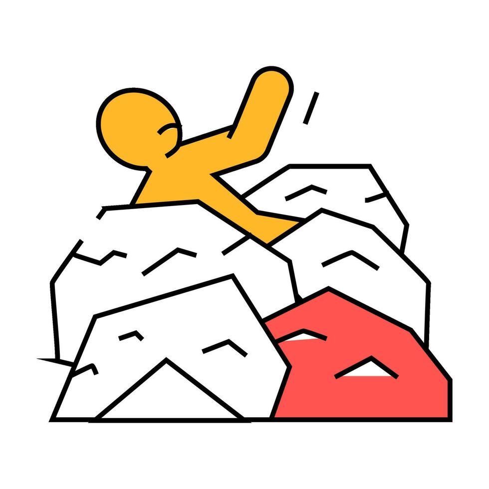man fill up sand accident icon color illustration vector