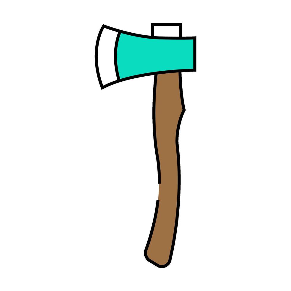 carpenter axe hatchet icon color illustration vector