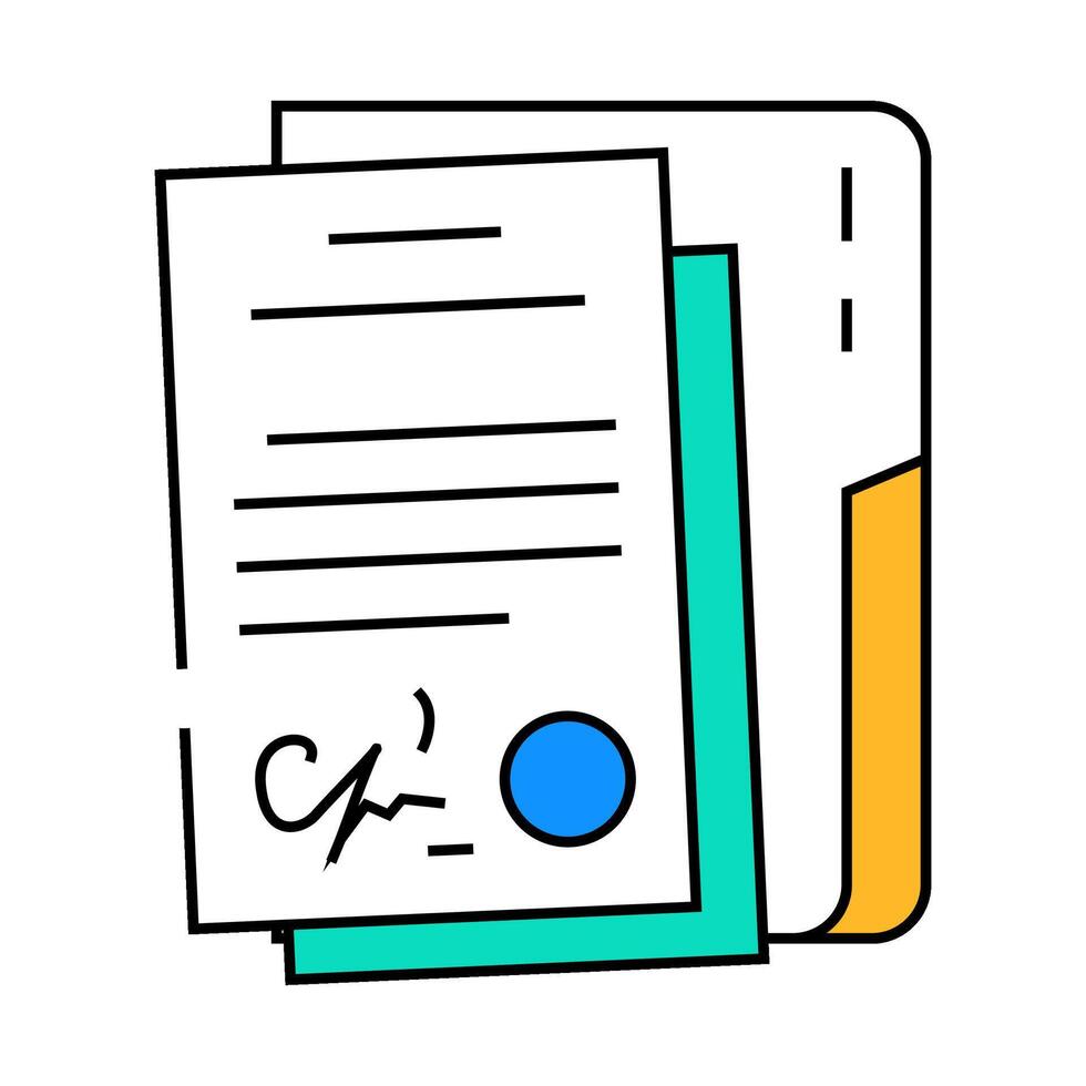 document folder icon color illustration vector