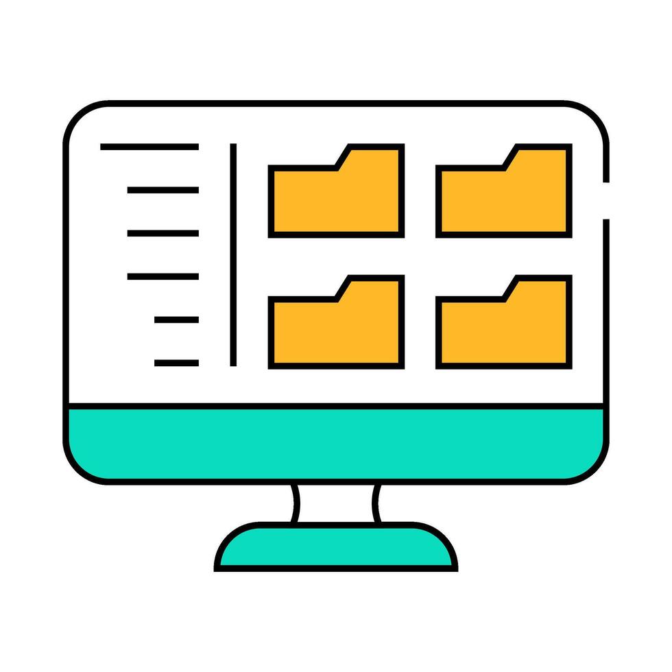 browse folder icon color illustration vector