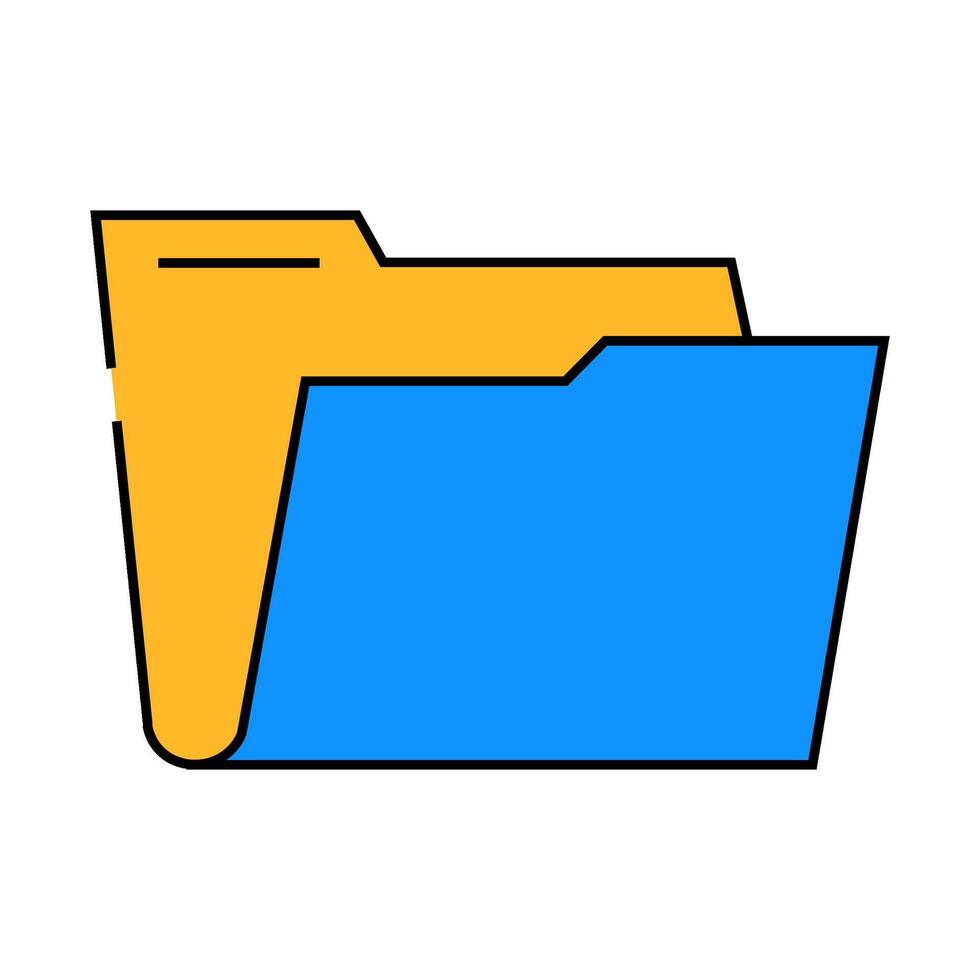 empty folder icon color illustration vector