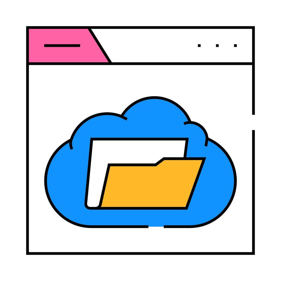 web folder icon color illustration vector