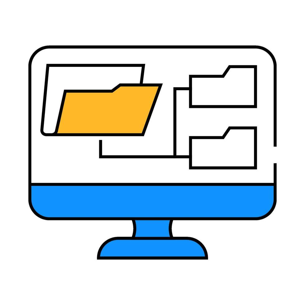 computer folder icon color illustration vector