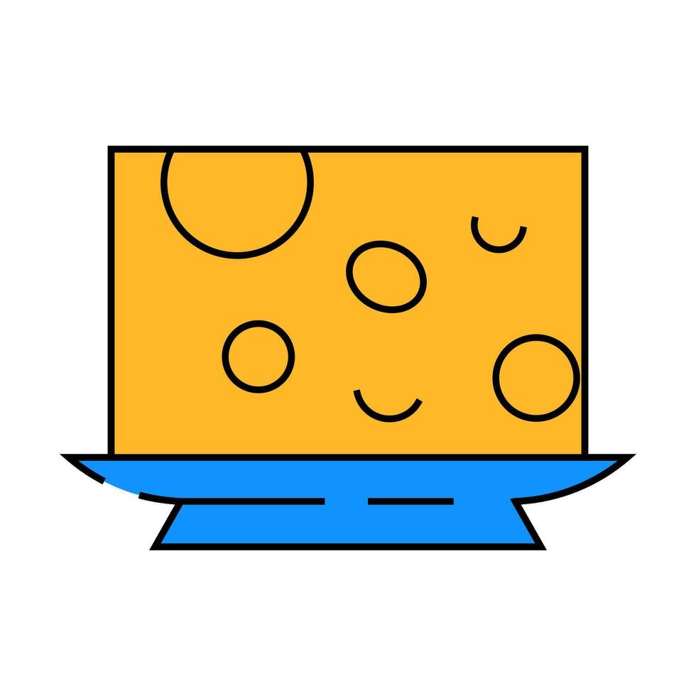 cheese milk product icon color illustration vector