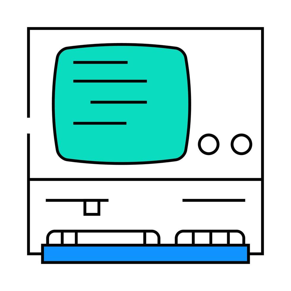 computer pc old gadget icon color illustration vector