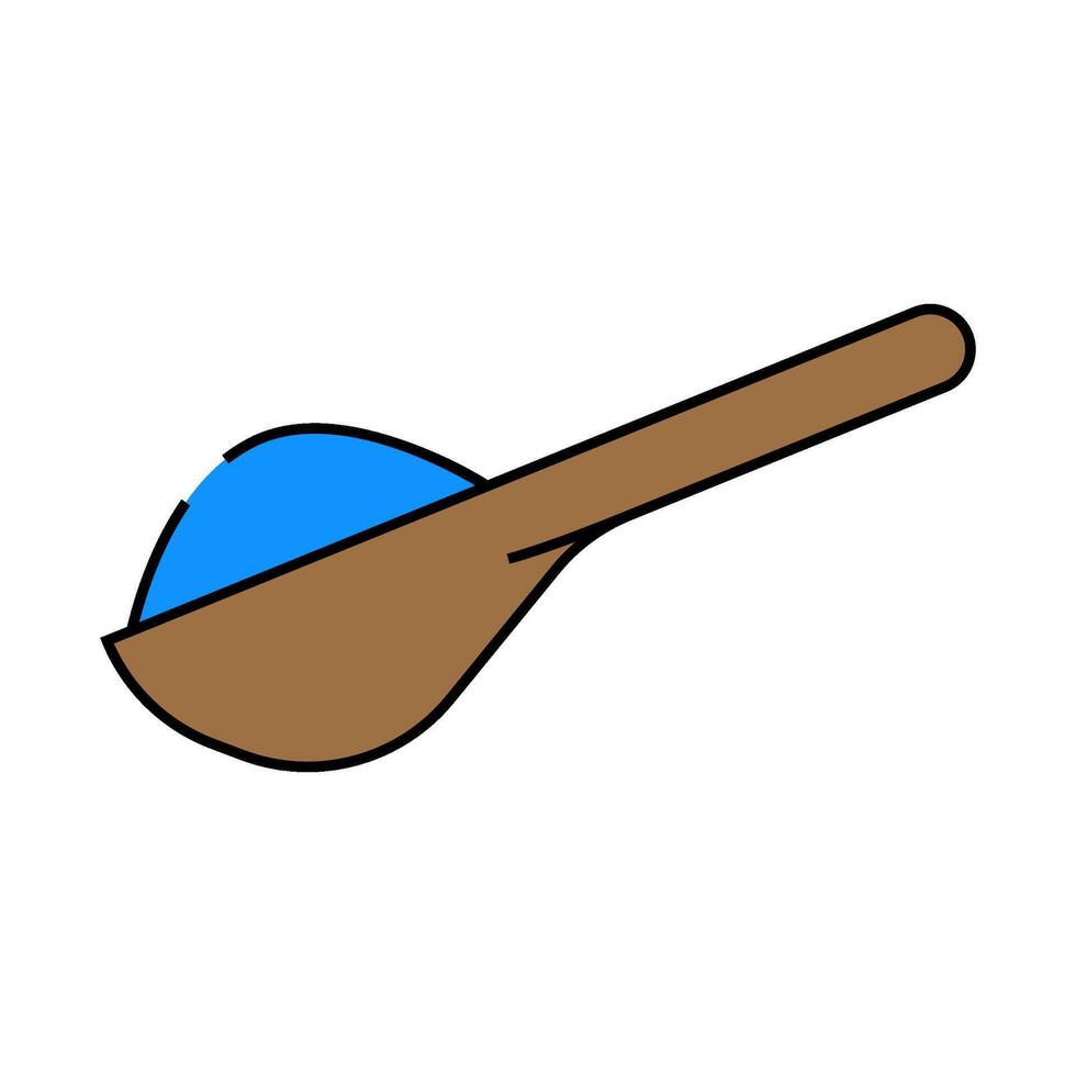 salt wooden spoon icon color illustration vector