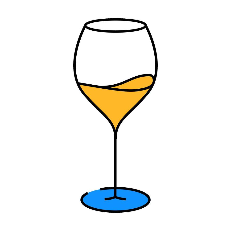 transparent wine glass icon color illustration vector