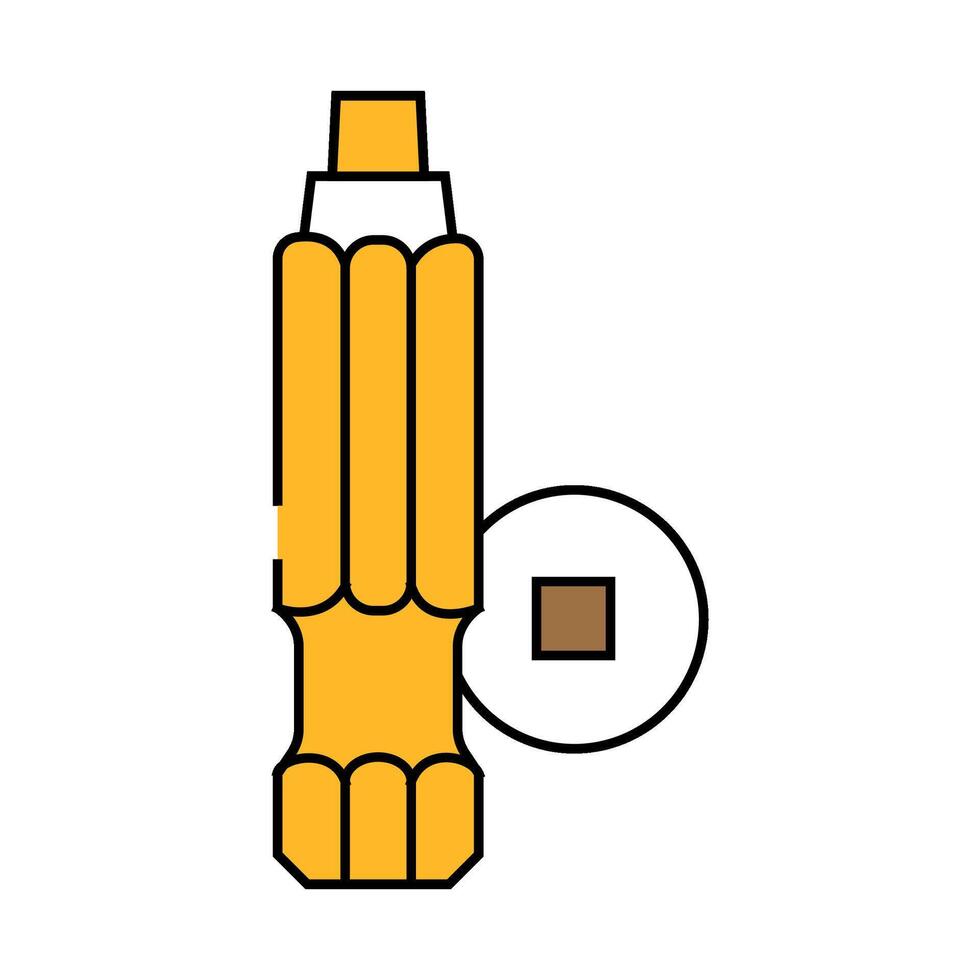 robertson screwdriver bit icon color illustration vector