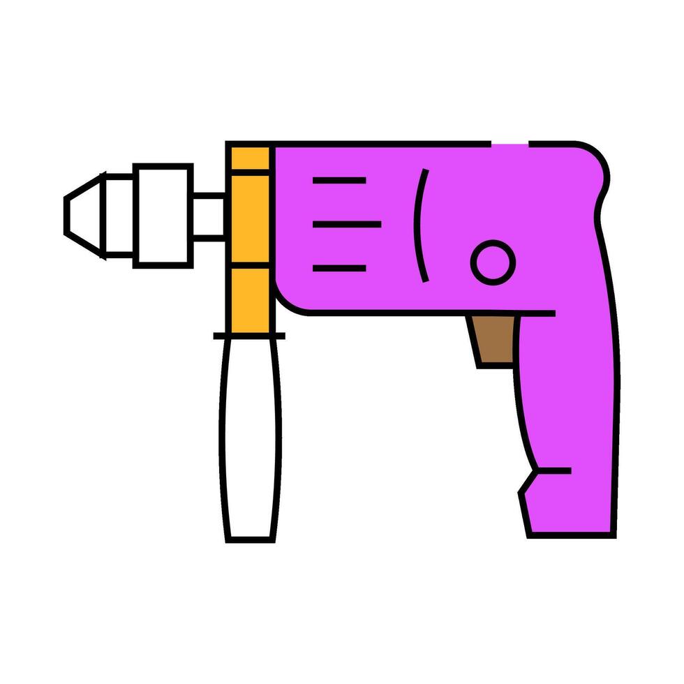 drill construction icon color illustration vector