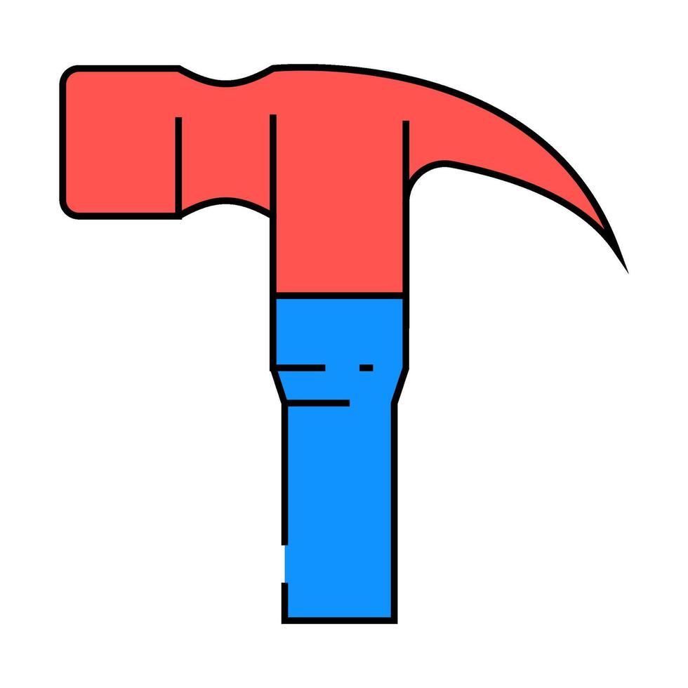 claw hammer icon color illustration vector