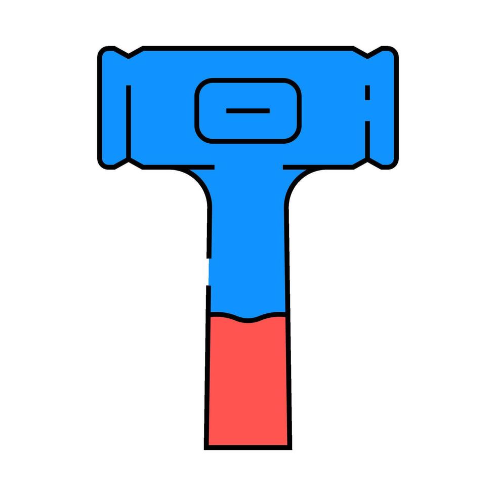 dead blow hammer icon color illustration vector