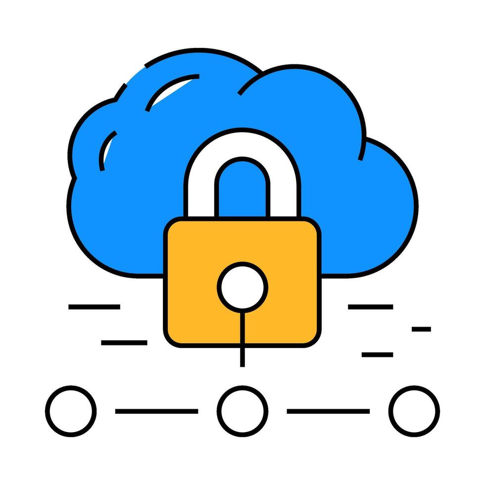 internet padlock icon color illustration vector