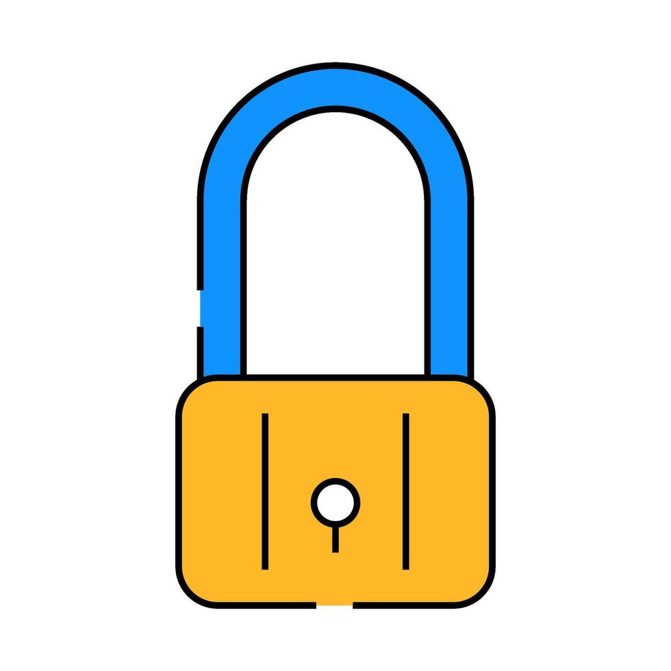 padlock safe icon color illustration vector