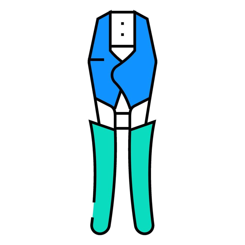 crimping pliers icon color illustration vector
